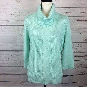 NWOT New York&Co Mint Cowl Neck Sweater, Size L